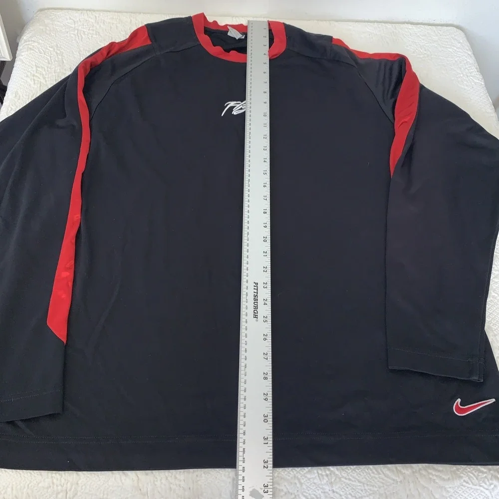 Vtg 90s Nike Air Jordan Flight Shooting Shirt‎ XL/XXL Black Red Warm Up Jersey